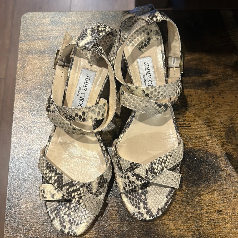 Jimmy Choo 40 snake sandal